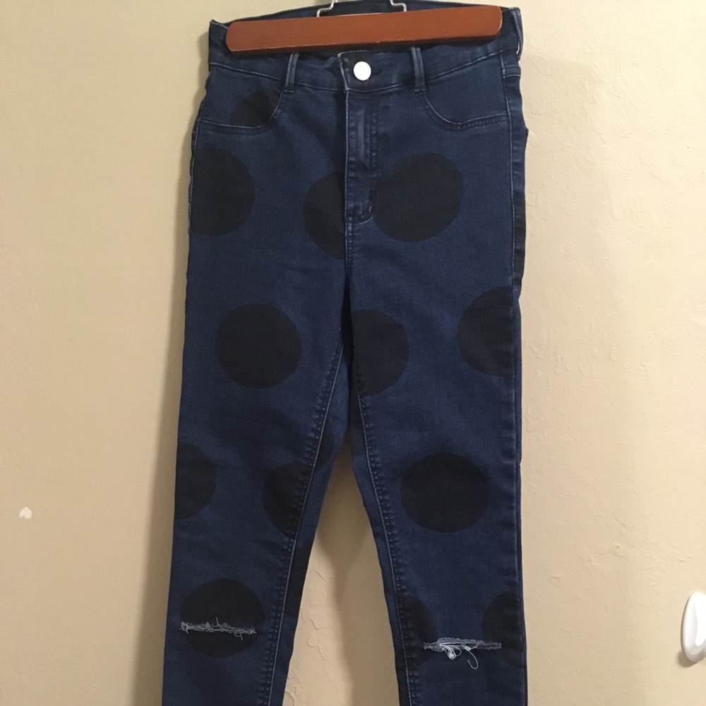 Zara polka dot high waisted jeans